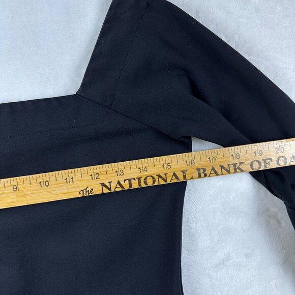 Slate & Willow Womens Black Janis Dress 6 Bell Sleeve Square Neck Cocktail Dress - Picture 8 of 14